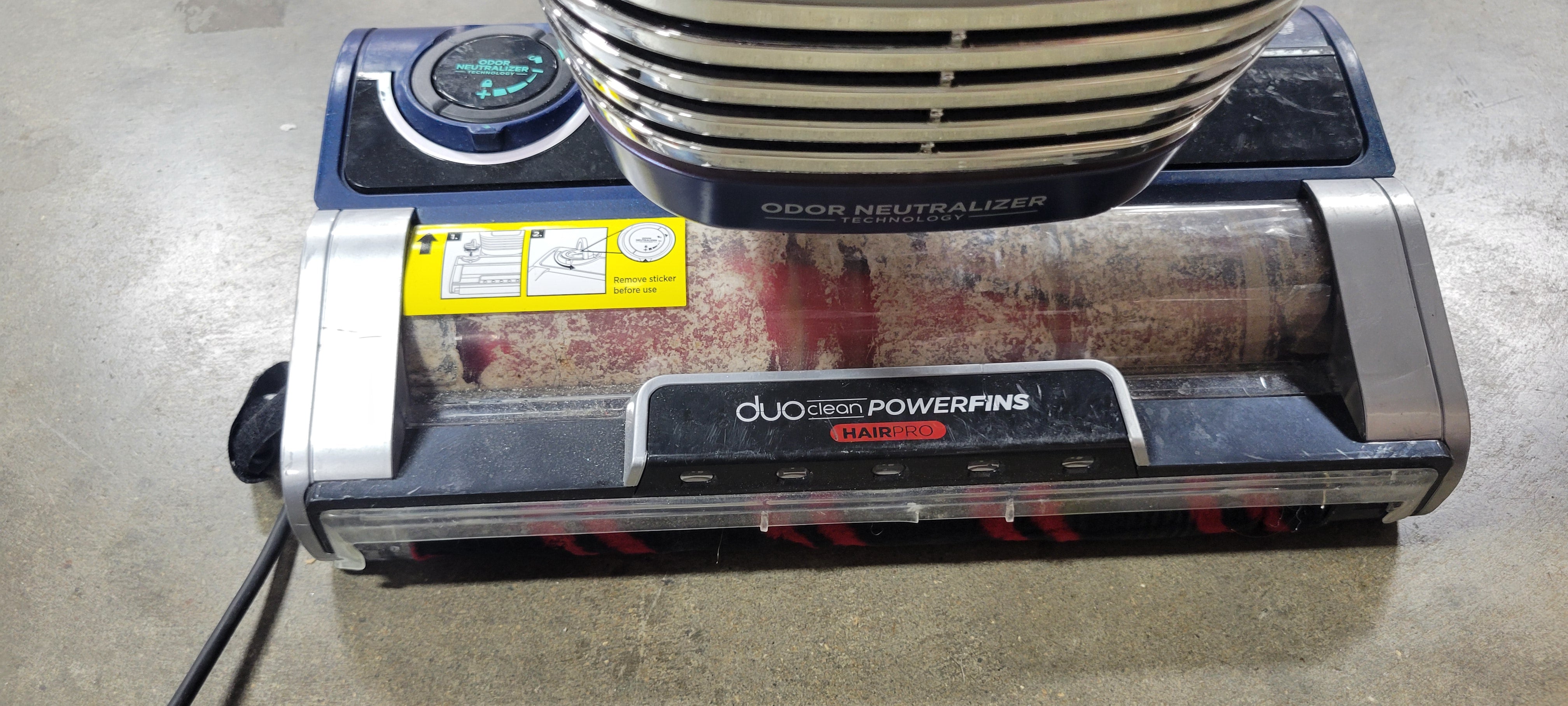 Stratos Upright Vacuum with DuoClean PowerFins HairPro, Self-Cleaning Brushroll, Odor Neutralizer Technology - Navy