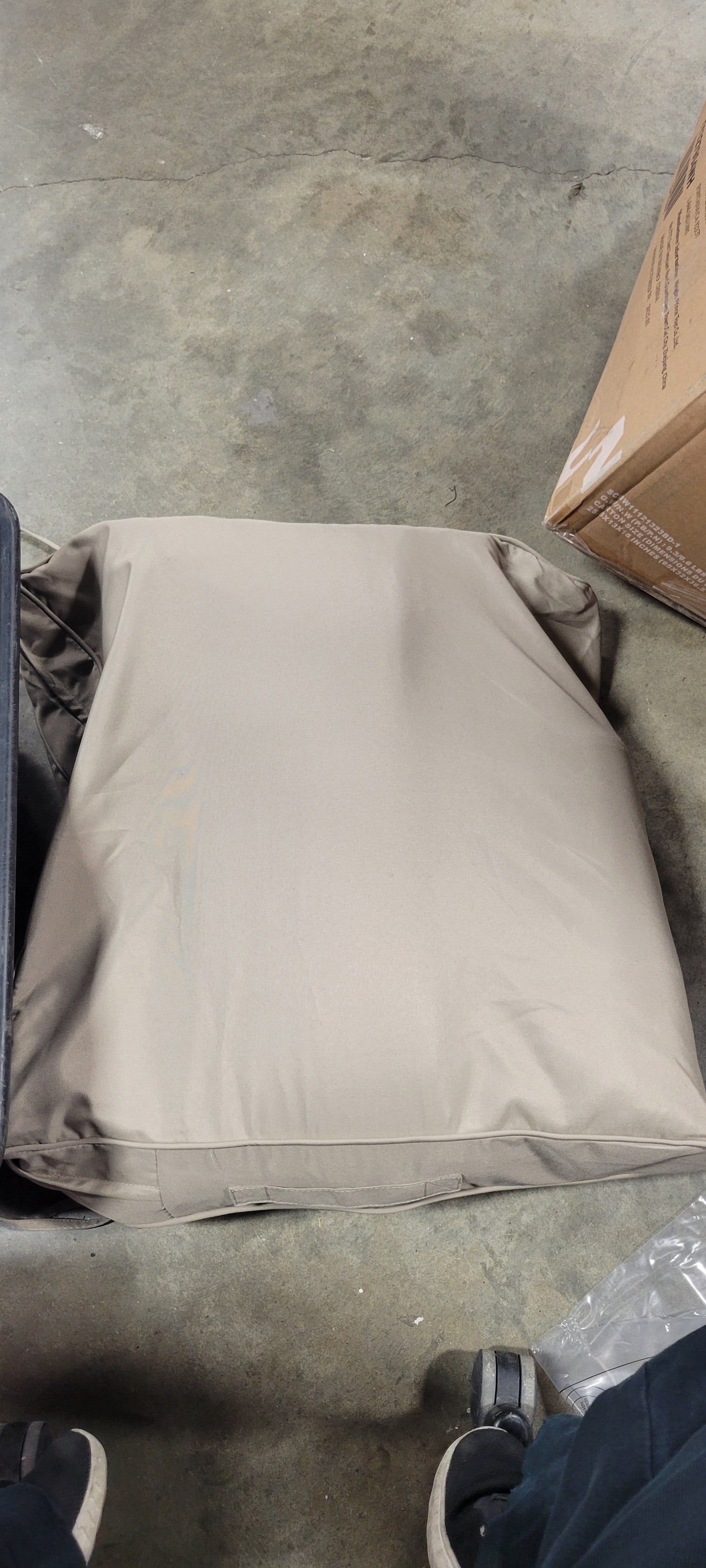 Outdoor Chair Cushions, Patio Deep Seat Cushions with Handle & Adjustable Straps - Khaki