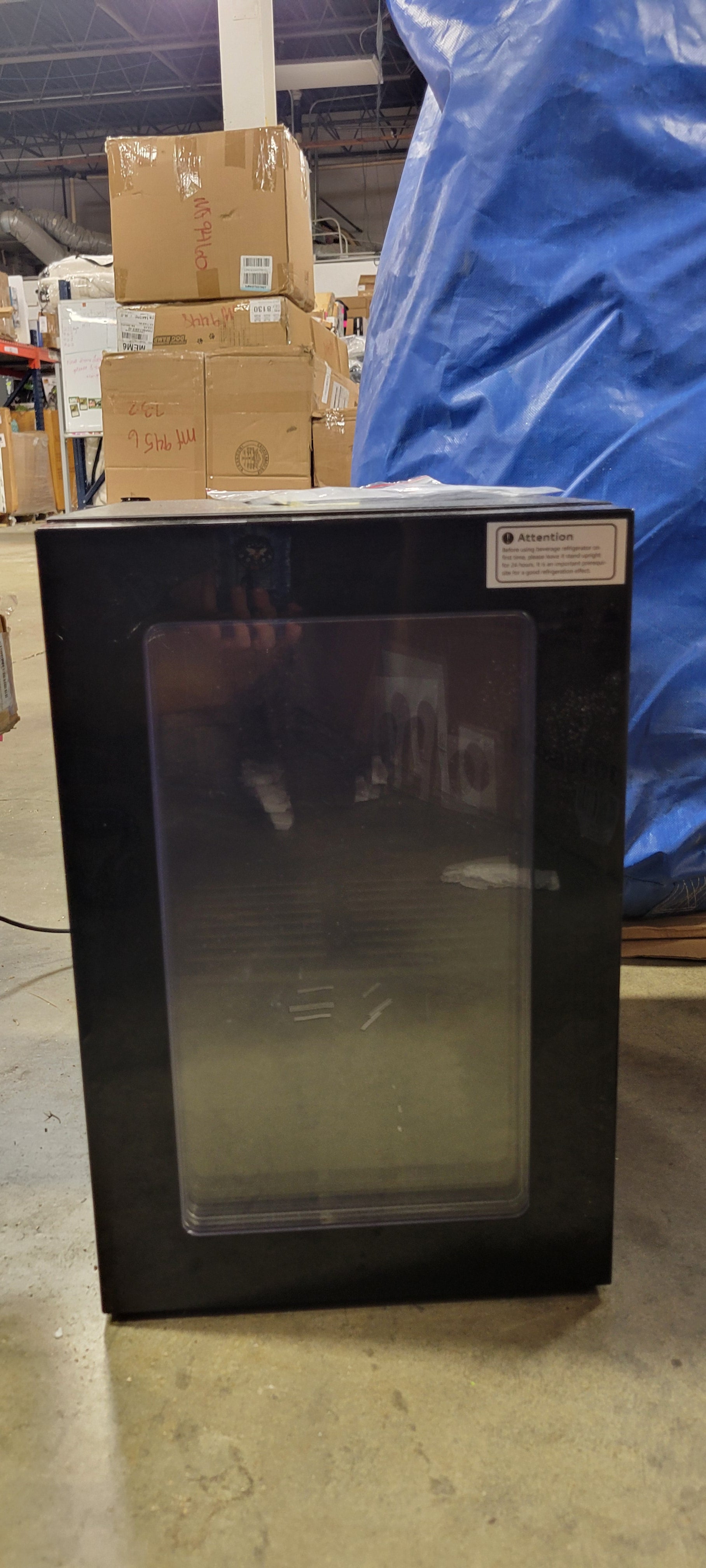 6 Bottles and 24 Cans Mini Beverage Refrigerator & Portable Wine Cooler with Glass Door, Black