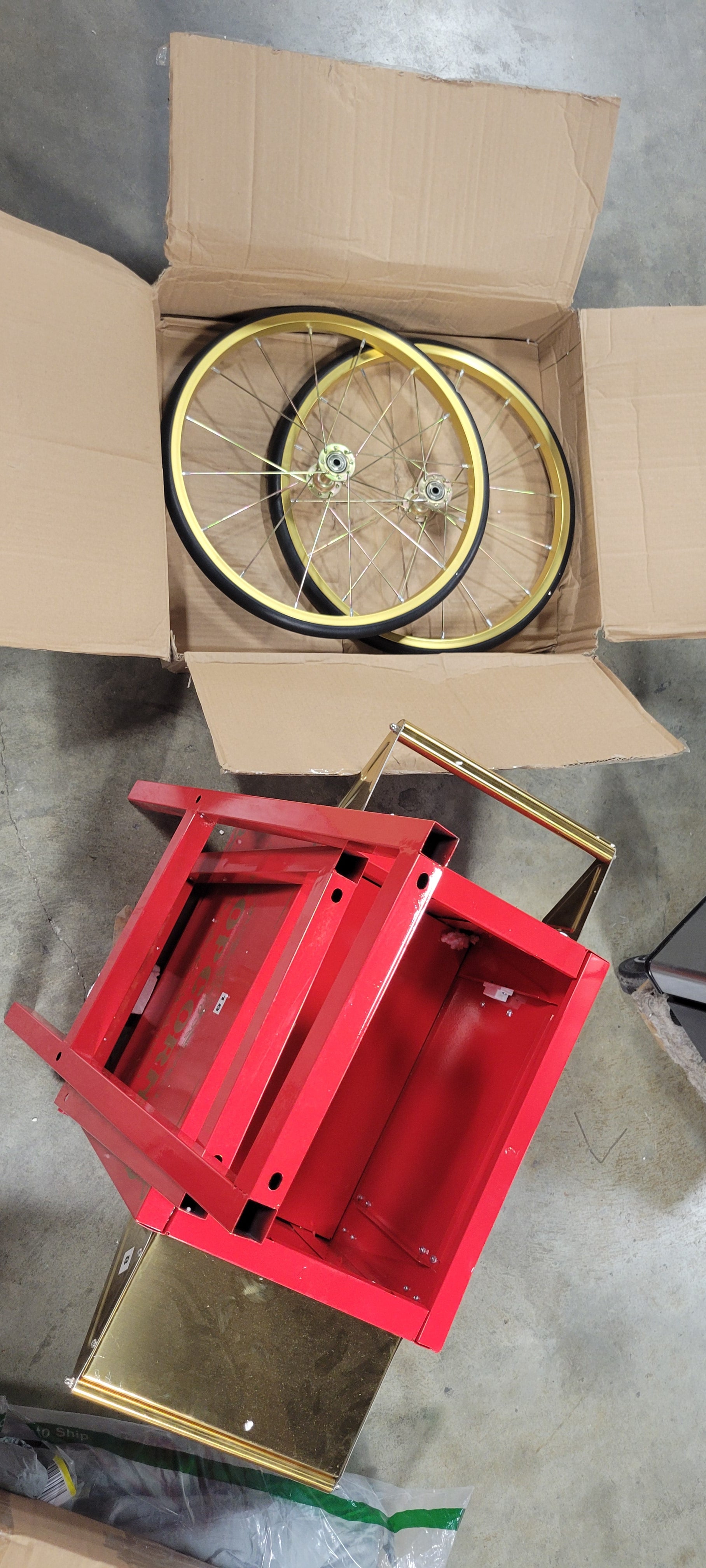 Great Northern Popcorn Machine with Cart, Red