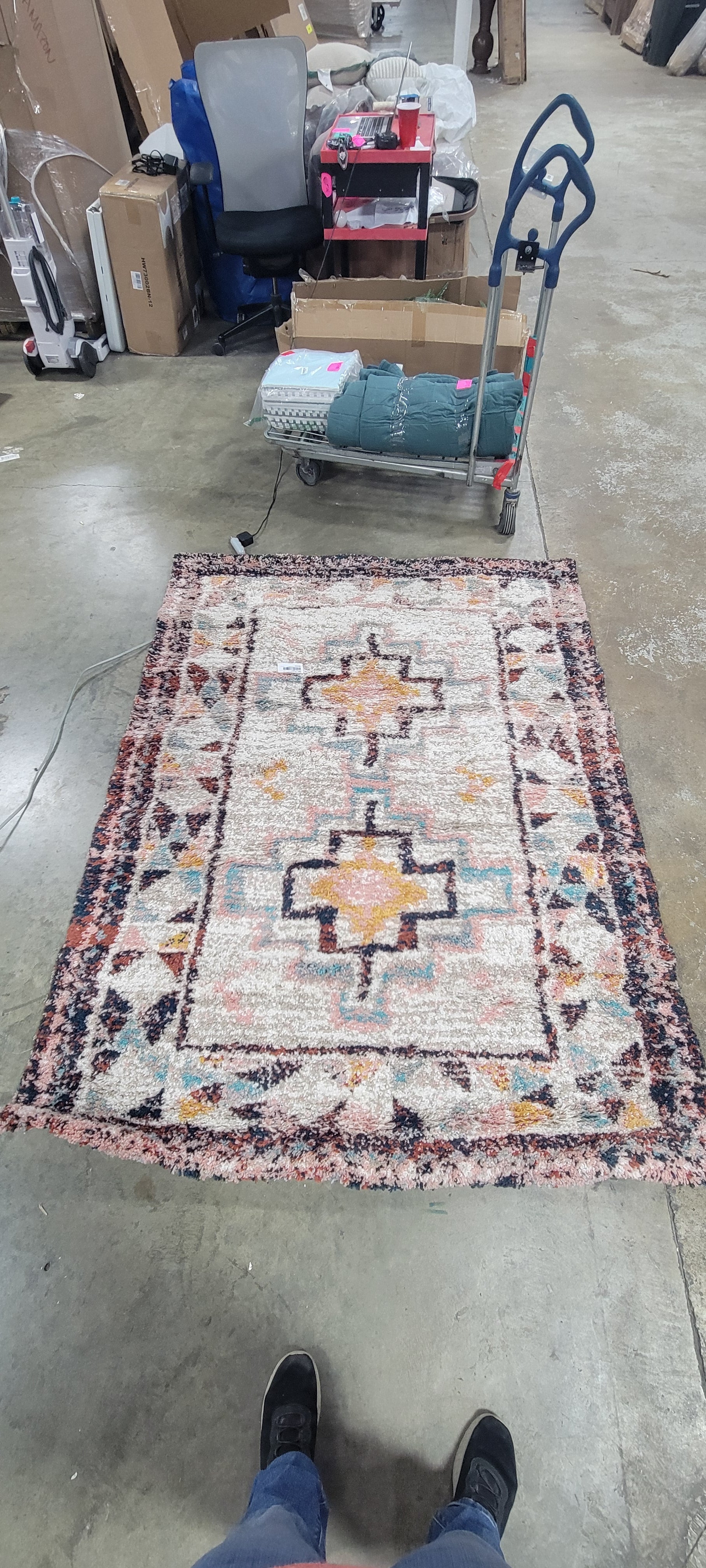 Indoor Geometric Shag Woven Rug - 5'X7'