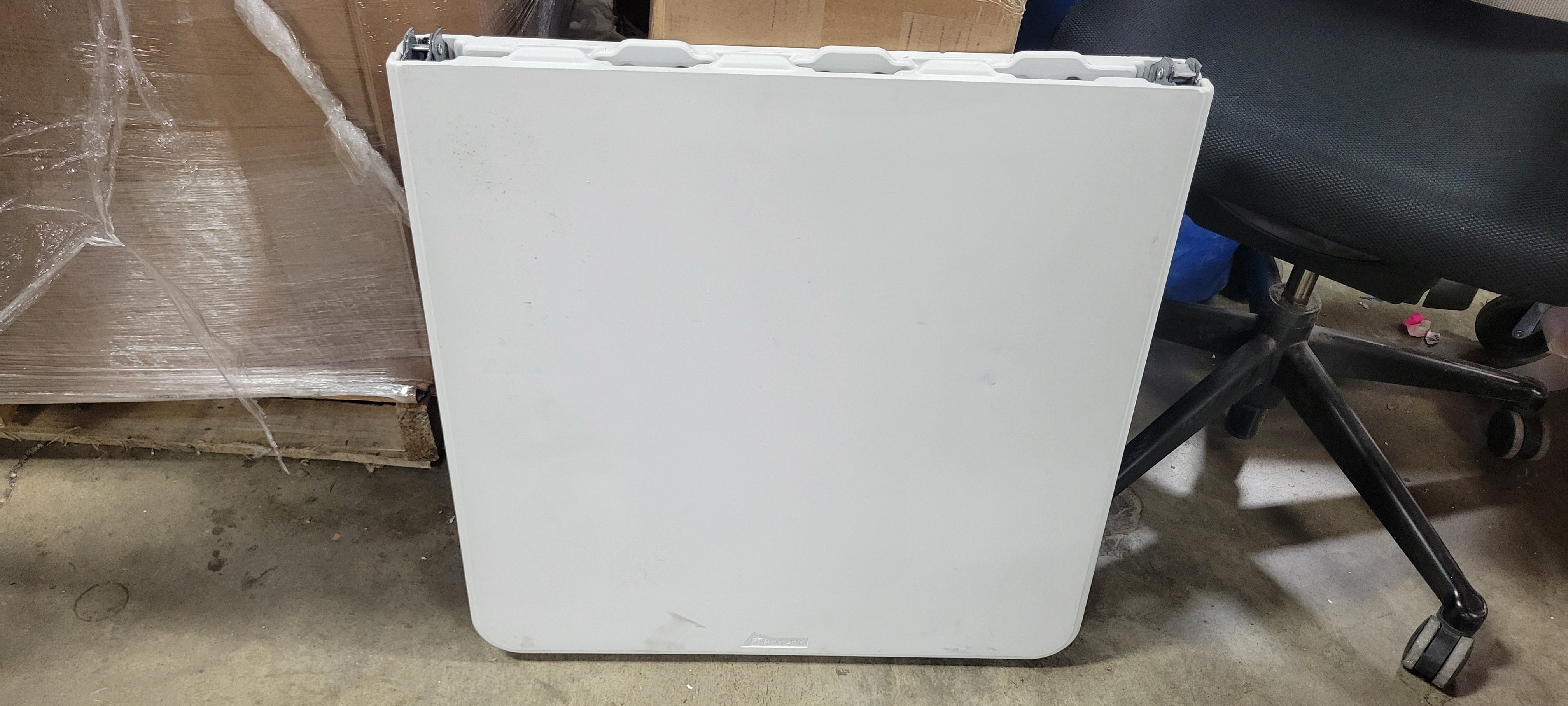 Adjustable Height Folding Table Off-Whit