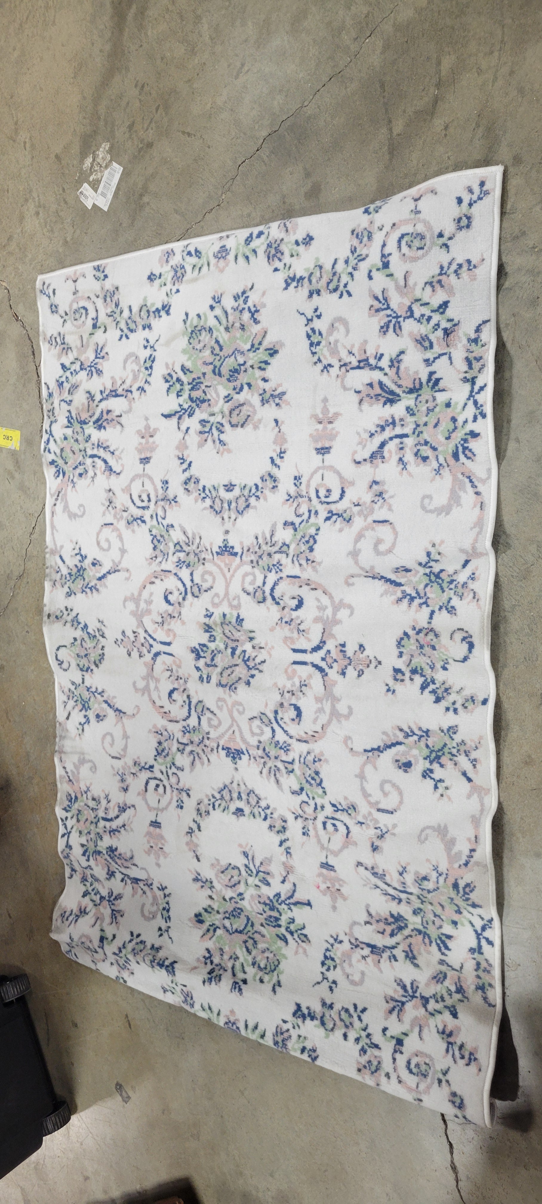 Lattice Border Floral Woven Area Rug Cream 4'x6'