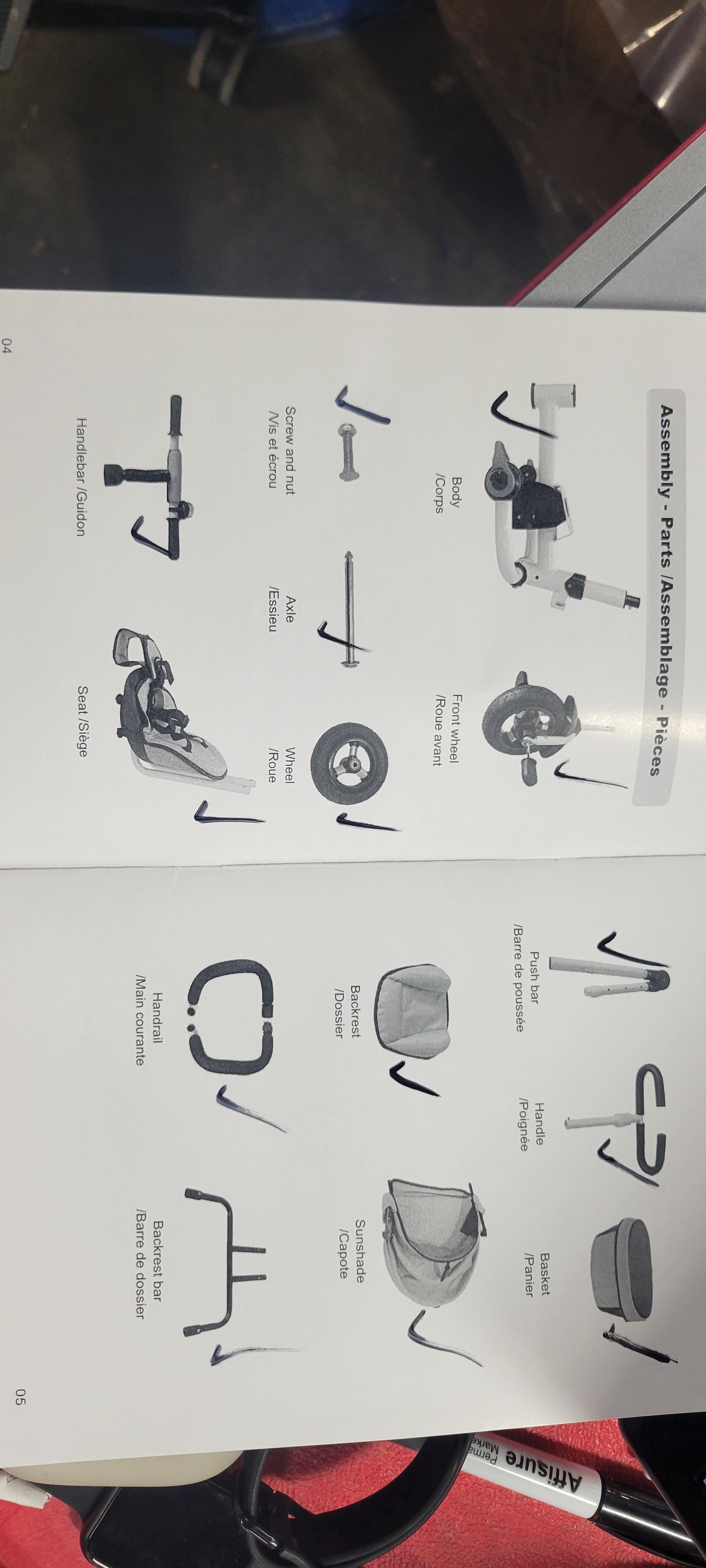 Babyjoy Pink Folding Tricycle with Adjustable Canopy and 360° Reversible Seat