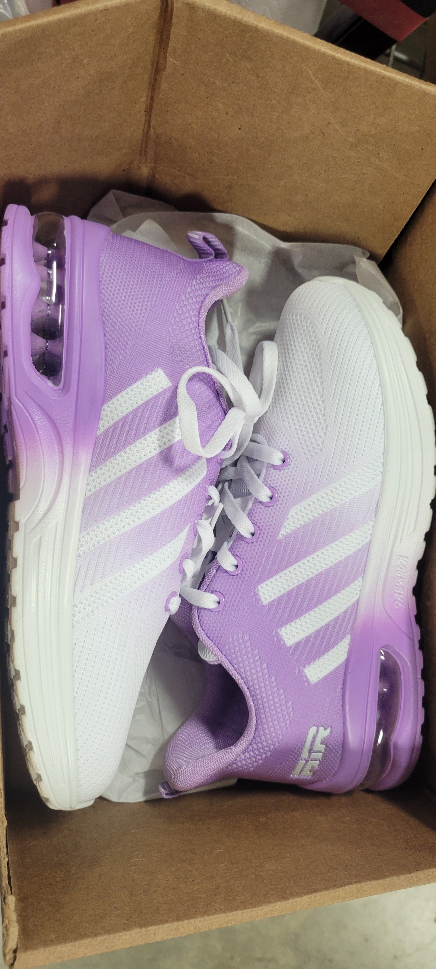 Womens Air Running Shoes Lightweight Sneakers Air Cushion Walking Tennis White Purple