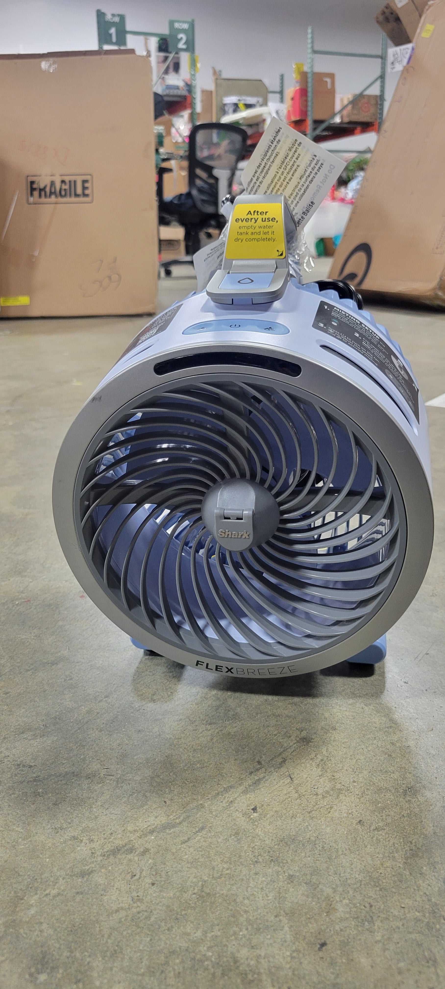 Ultra-powerful portable fan, 5 speeds, 2 bonus modes, & evaporative misting, Glacier
