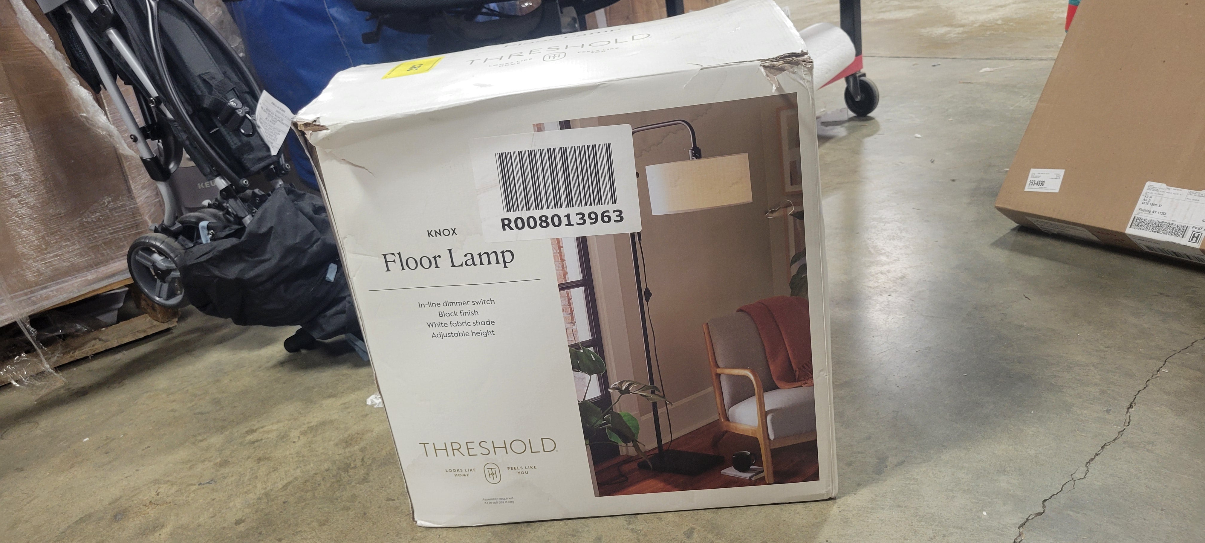 Knox Floor Lamp Modern Black Standing Lamp with Dimmer Switch