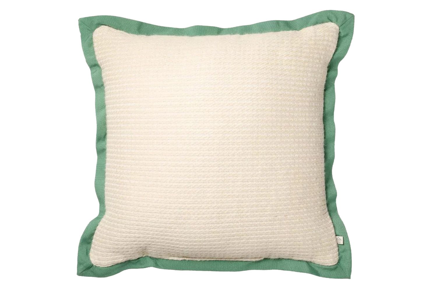 Textured Woven Flange Detail Indoor/Outdoor Square Throw Pillow