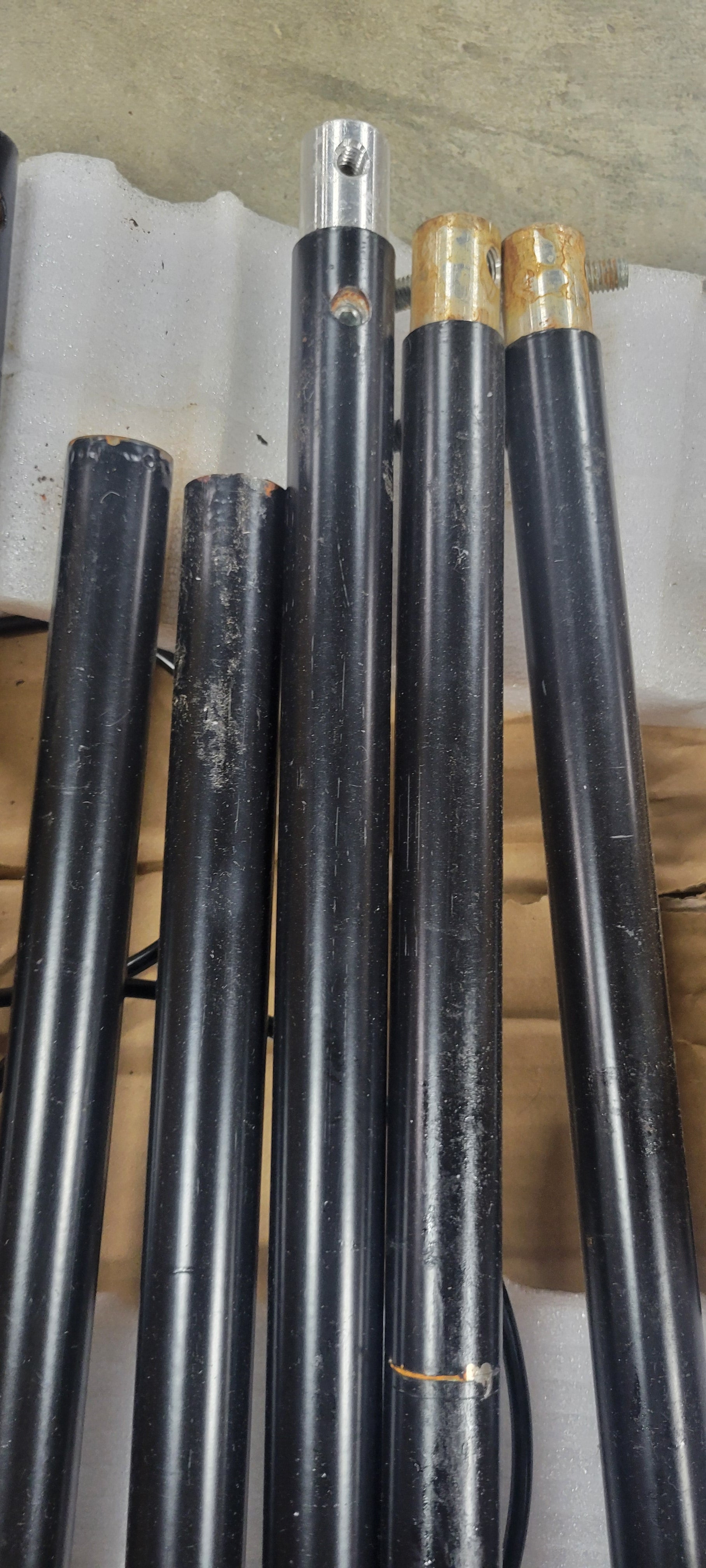 2-Pack Black Metal Light Poles w/ Hooks