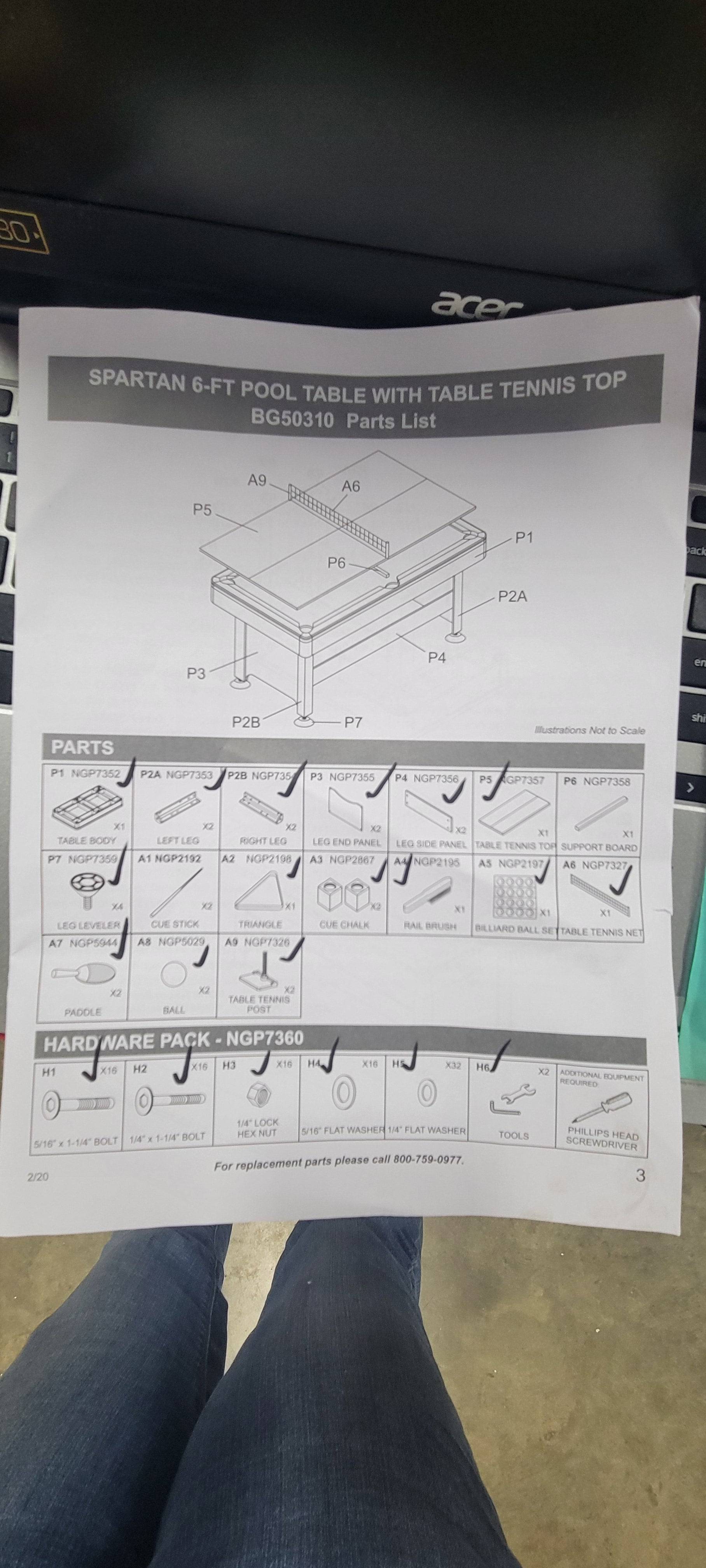 Spartan Pool Table with Table Tennis Top