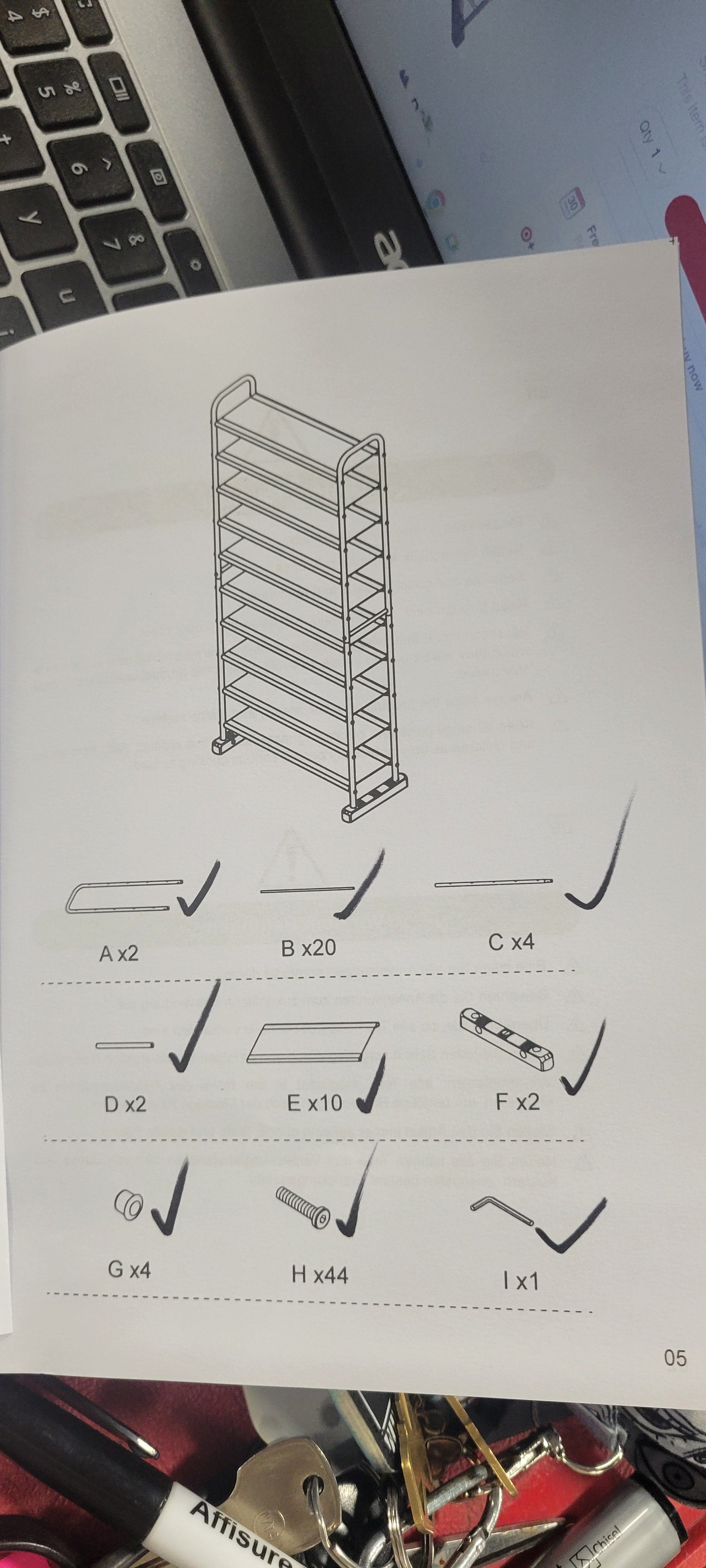 10-Tier Shoe Rack Space-saving Shoe Organizer W/Metal Frame Shoe Tower