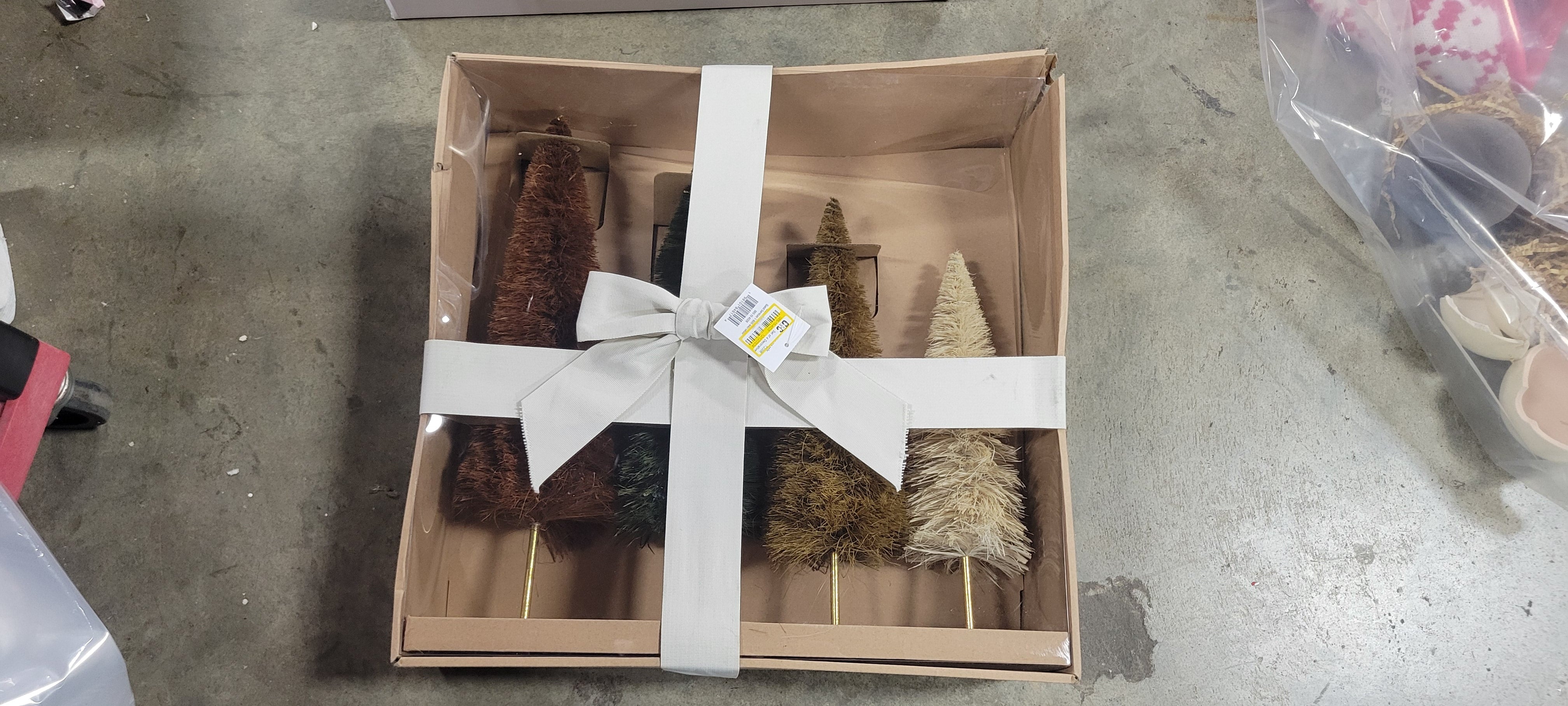 Set of 4 Decorative Bottle Brush Trees-SHOWROOM ITEM