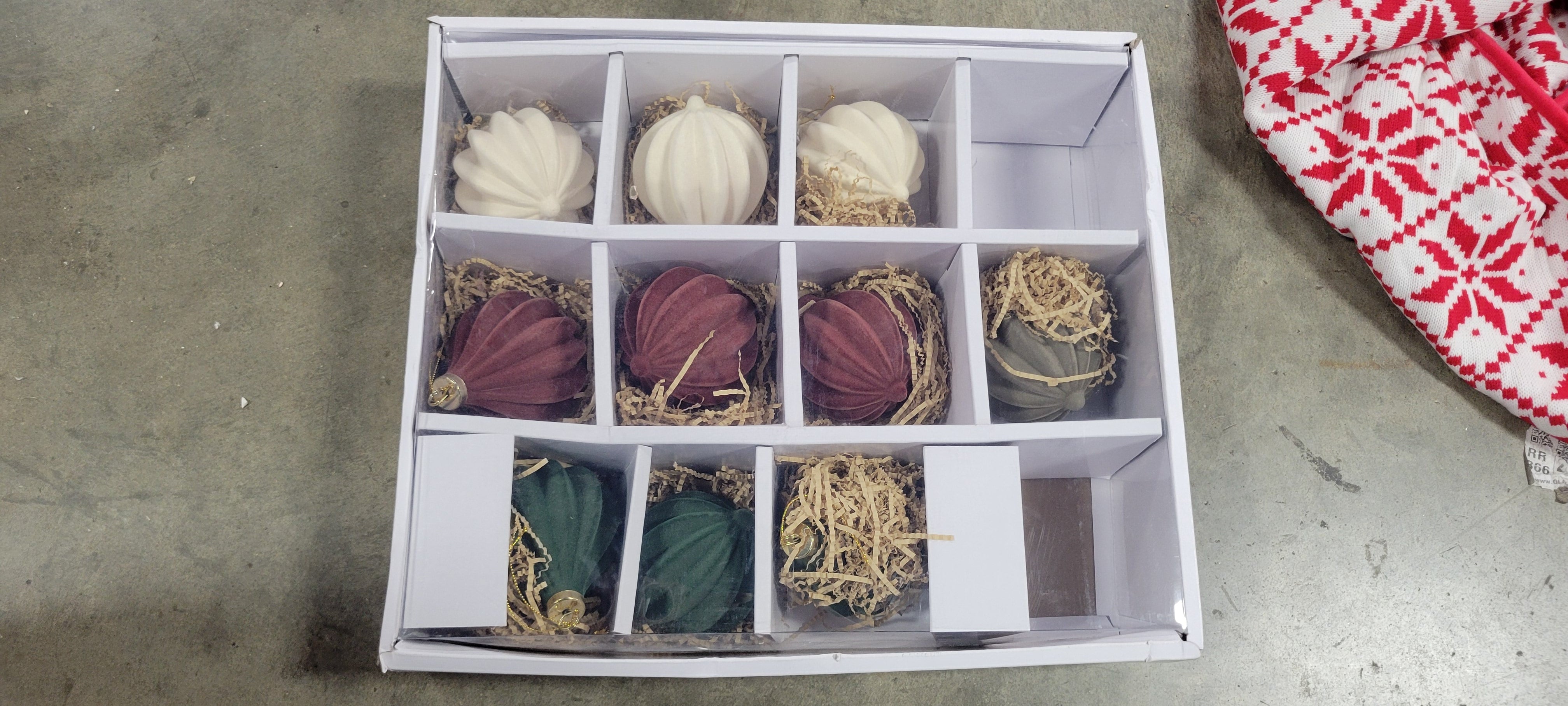 Set of 10 Velvet Decorative Ornaments Threshold Christmas Ornament final cut