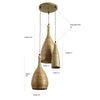 Three Lights Rattan Pendant - Natural