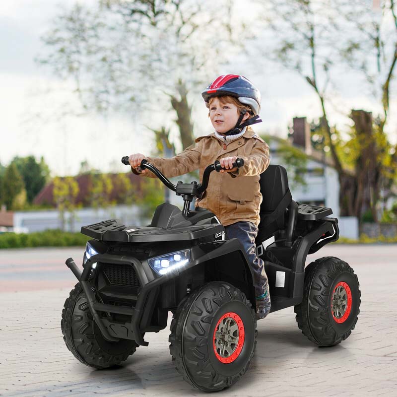 Kids Electric 4-wheeler ATV Quad With MP3 and LED Lights - Black