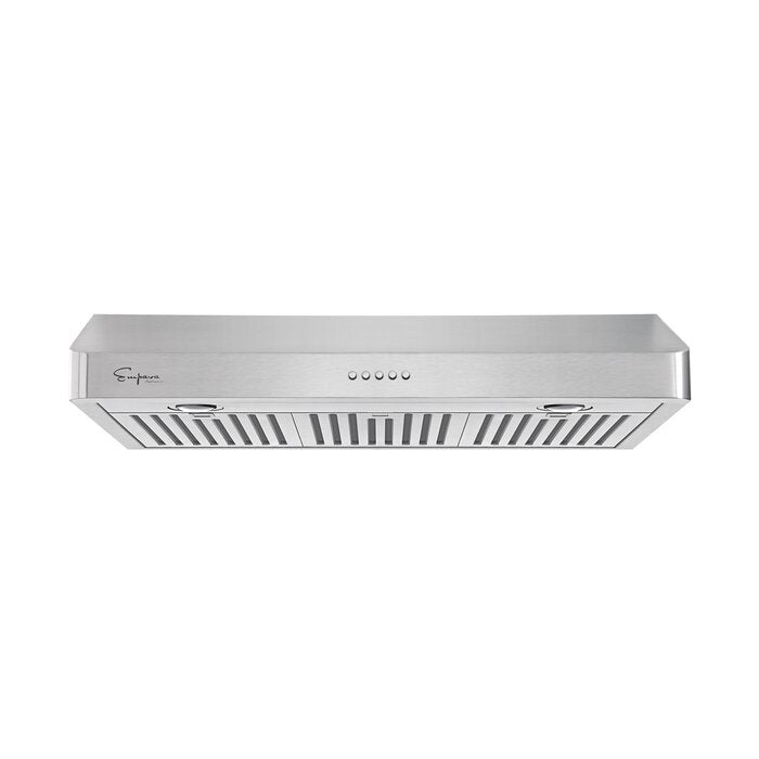 500 Cubic Feet Per Minute CFM Ducted Under Cabinet Range Hood in Silver with Baffle Filter and Light Included