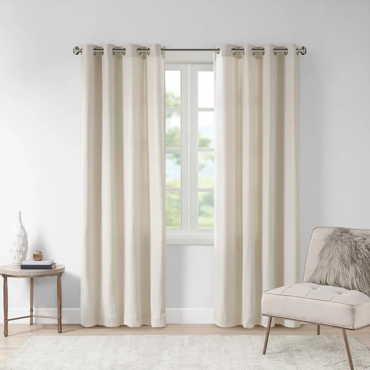 Englewood Polyester Solid Piece Dyed Grommet Top Single Curtain Panel