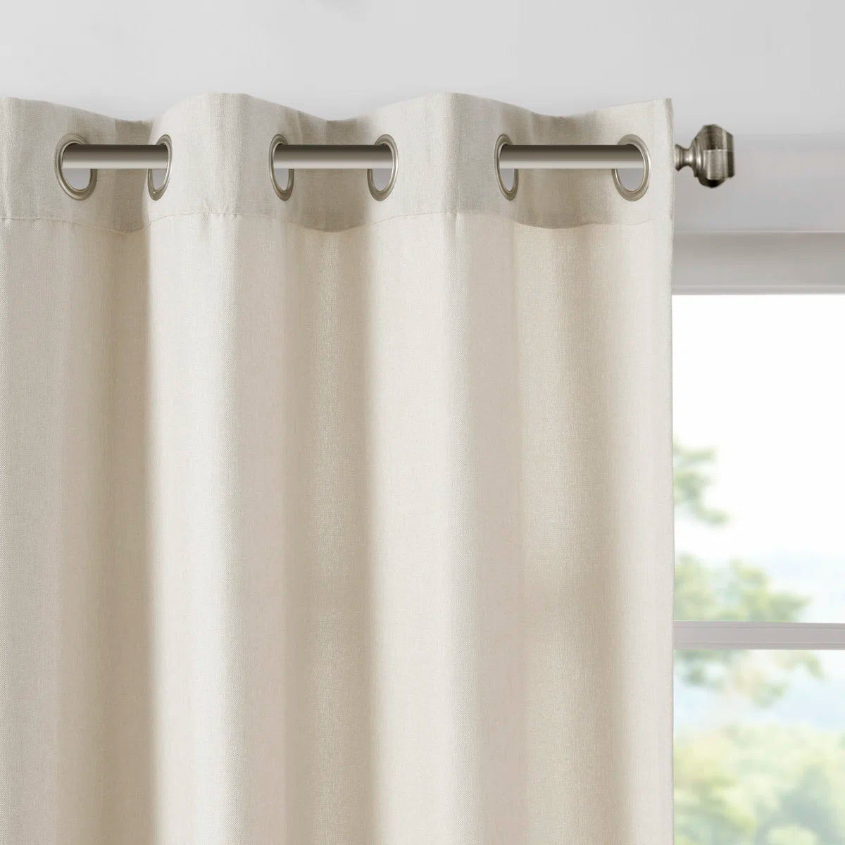 Englewood Polyester Solid Piece Dyed Grommet Top Single Curtain Panel