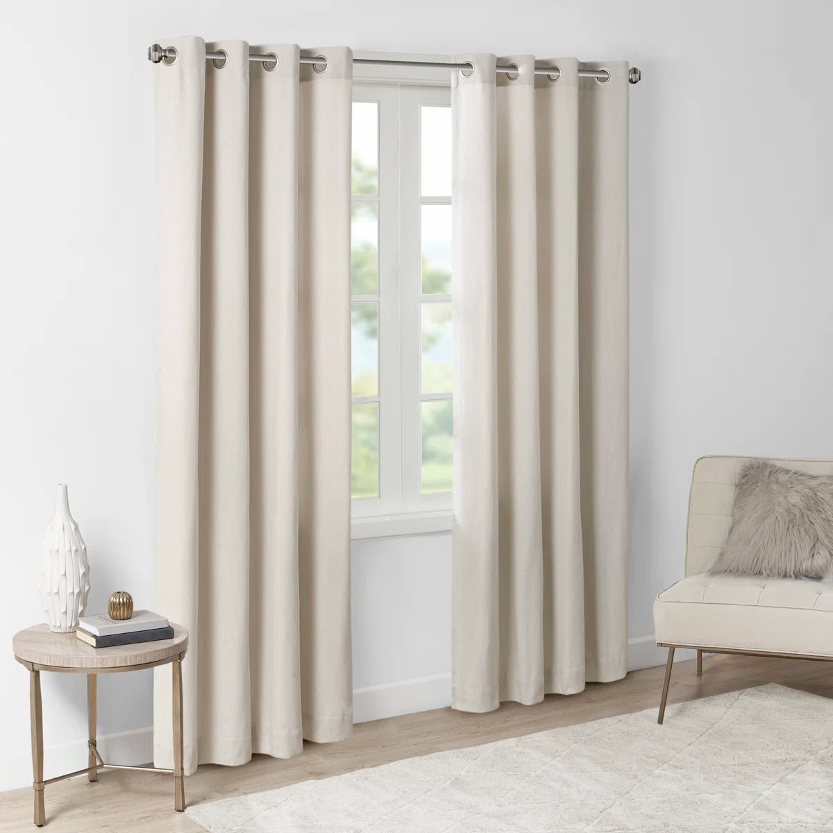 Englewood Polyester Solid Piece Dyed Grommet Top Single Curtain Panel
