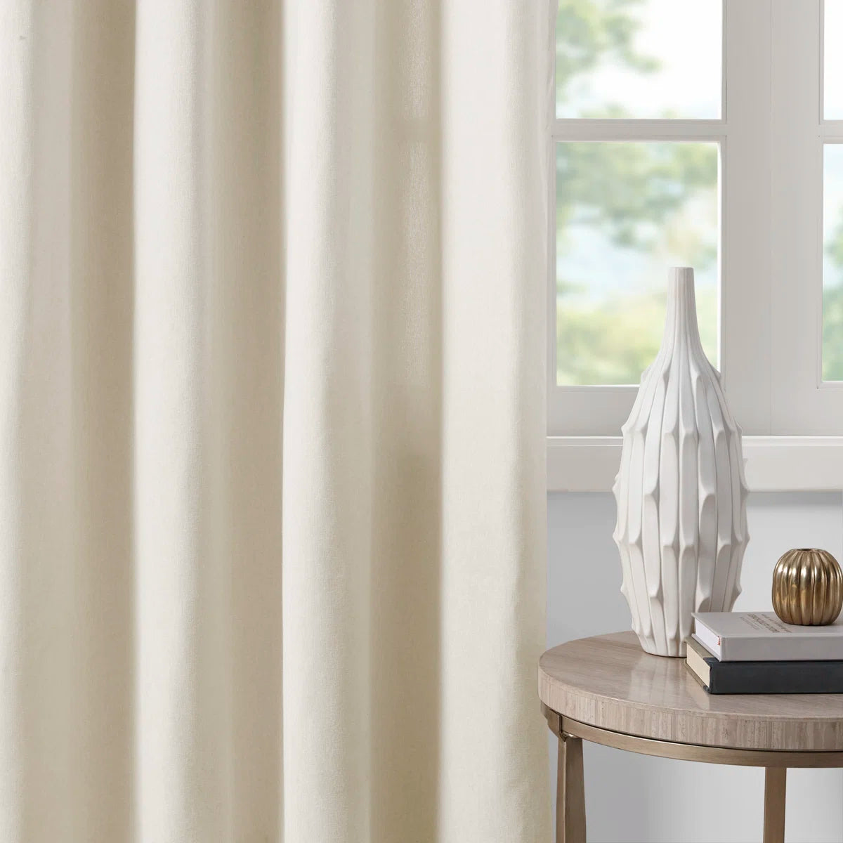 Englewood Polyester Solid Piece Dyed Grommet Top Single Curtain Panel