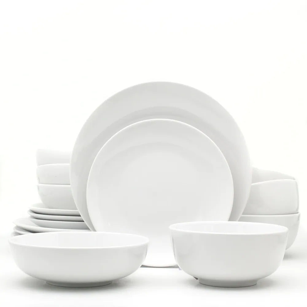 White Essential 16 Piece Porcelain Dinnerware Set