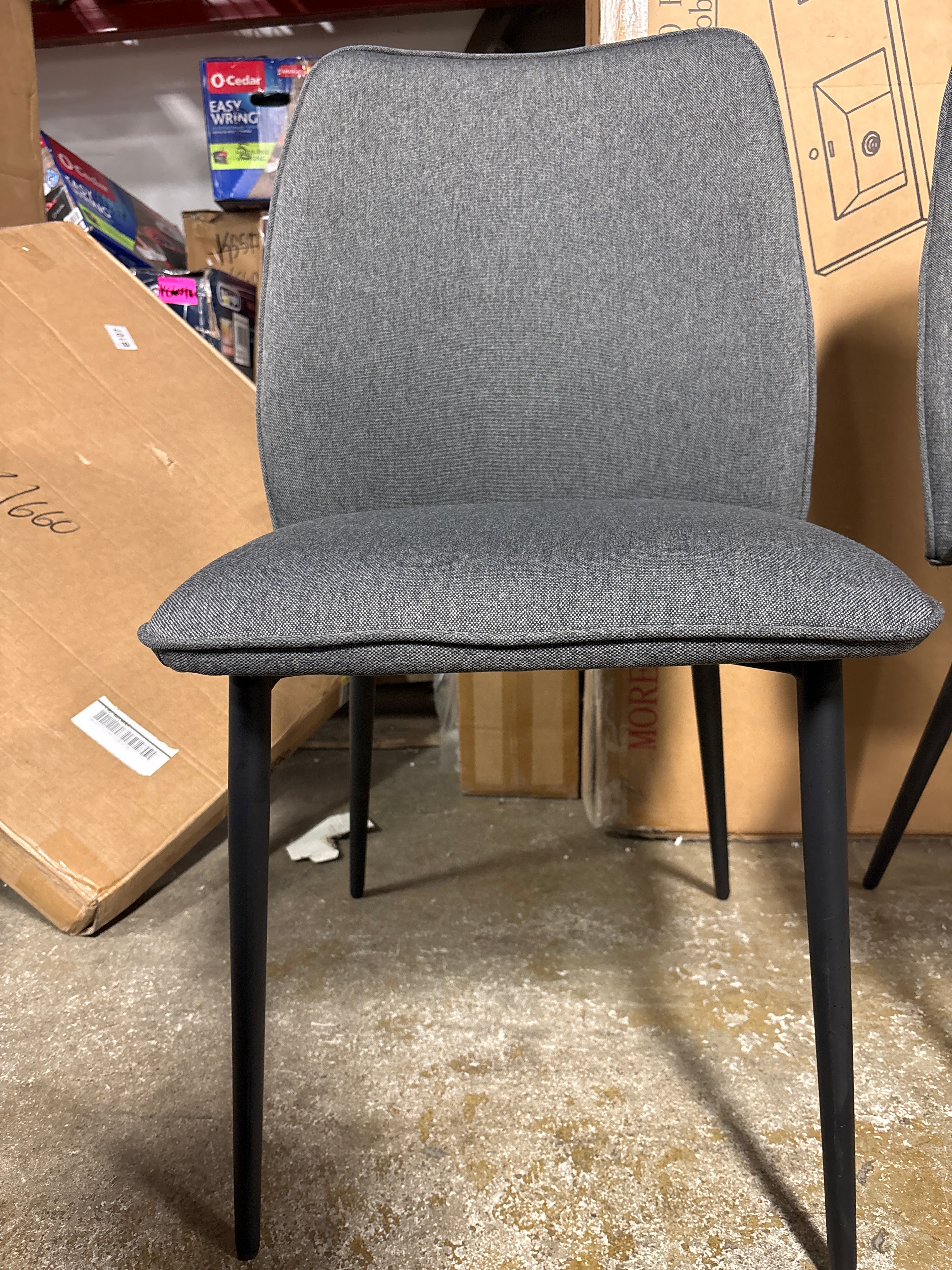 (Set of 2) Candelaria Upholstered Dining Chairs - Dark Grey SHOWROOM ITEM