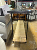 Metal and Rush Weave Top Console Table - Black SHOWROOM ITEM