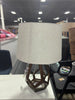 Large Wood Geo Assembled Table Lamp - Brown SHOWROOM ITEM