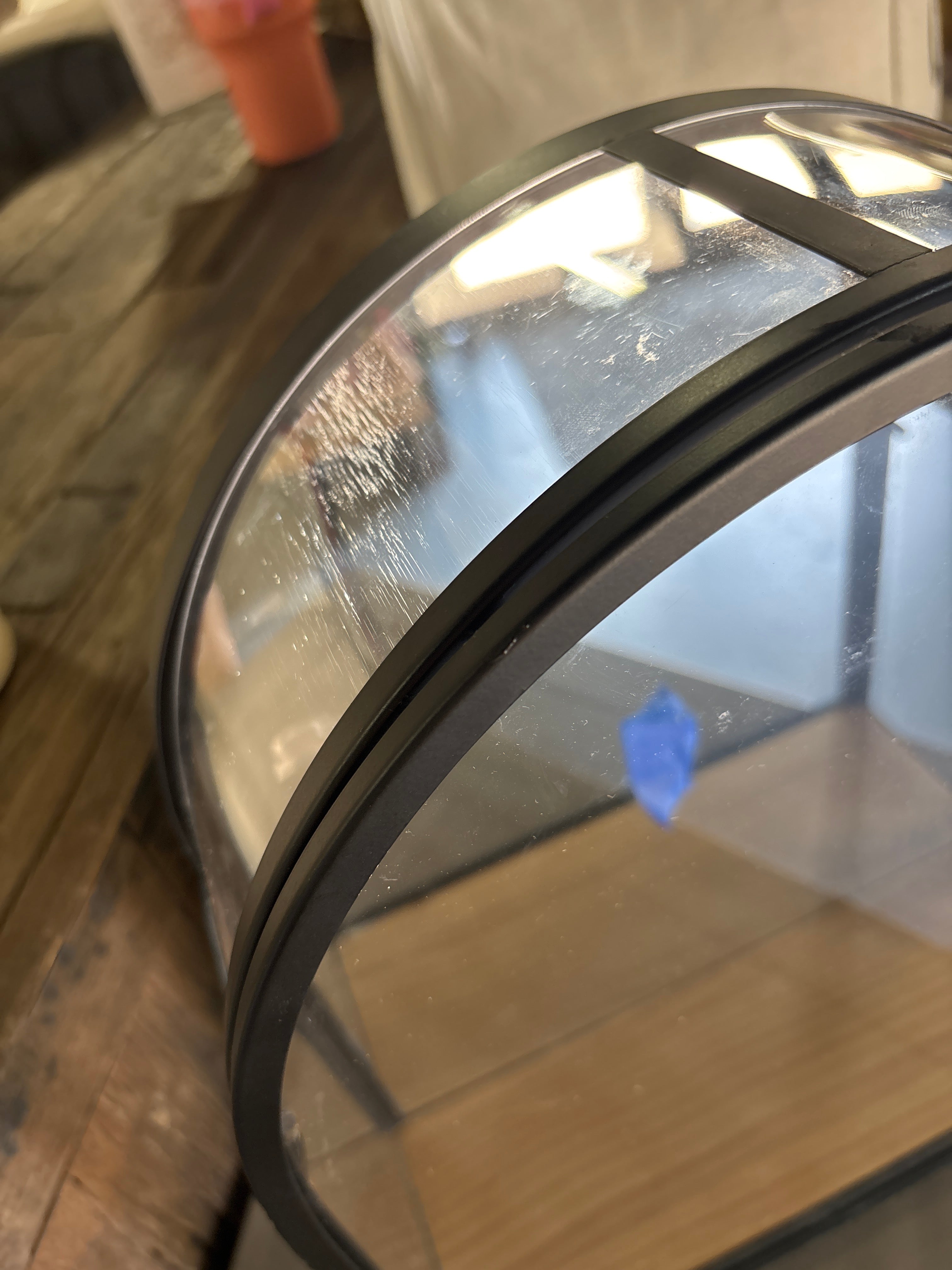 12"x14" Arched Mirrored Display Box - Black SHOWROOM ITEM
