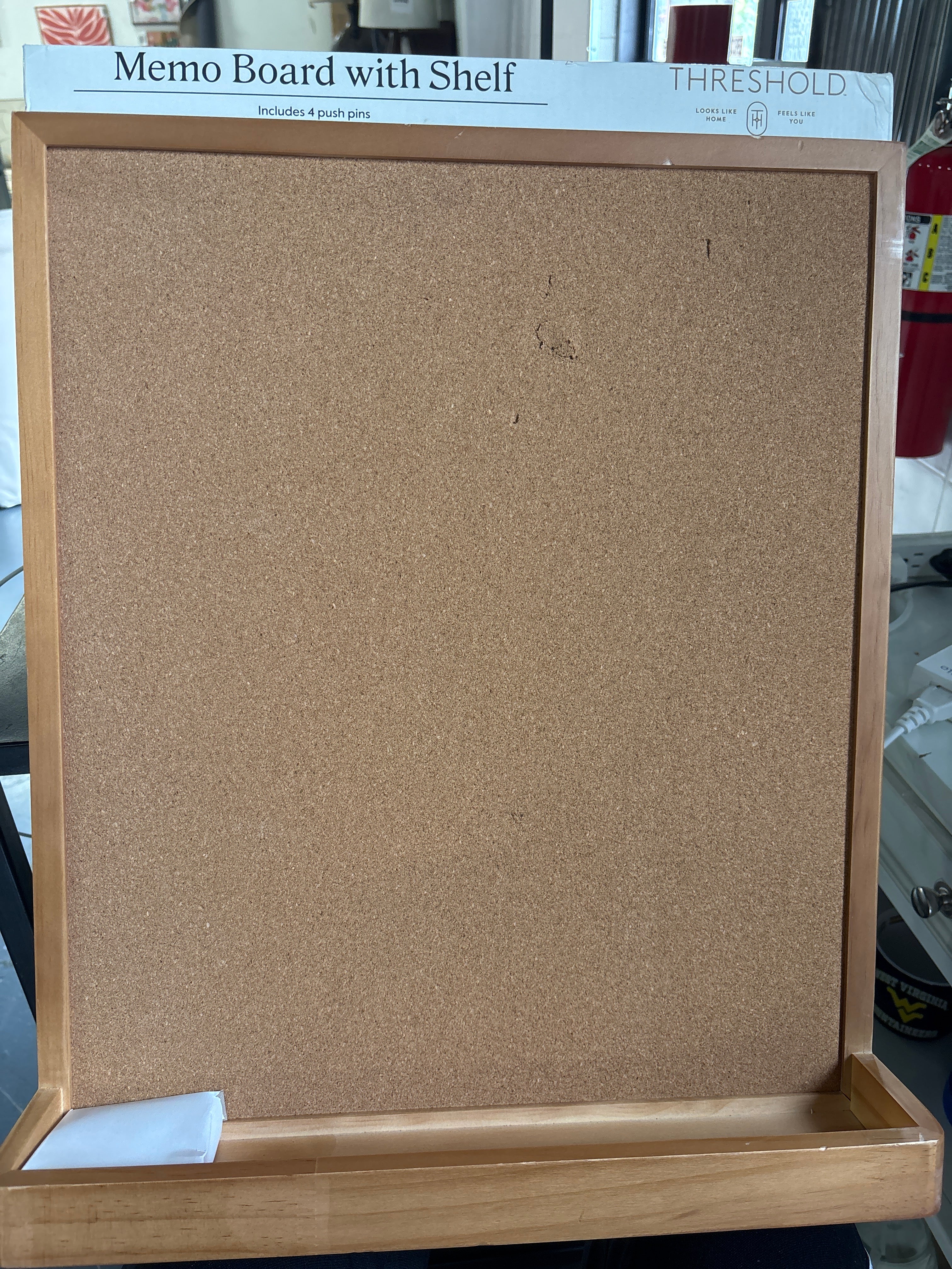 17"x20" Memo Board with Shelf  - Brown SHOWROOM ITEM