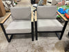2pc Henning Outdoor Patio Club Chairs - Black SHOWROOM ITEM