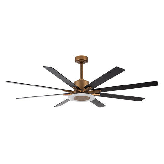 Indoor Integrated LED Reversible 8-Blade Antique Gold Ceiling Fan with Light and Remote Control