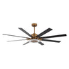 Indoor Integrated LED Reversible 8-Blade Antique Gold Ceiling Fan with Light and Remote Control