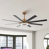 Indoor Integrated LED Reversible 8-Blade Antique Gold Ceiling Fan with Light and Remote Control