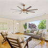 Indoor Integrated LED Reversible 8-Blade Antique Gold Ceiling Fan with Light and Remote Control