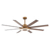 Indoor Integrated LED Reversible 8-Blade Antique Gold Ceiling Fan with Light and Remote Control