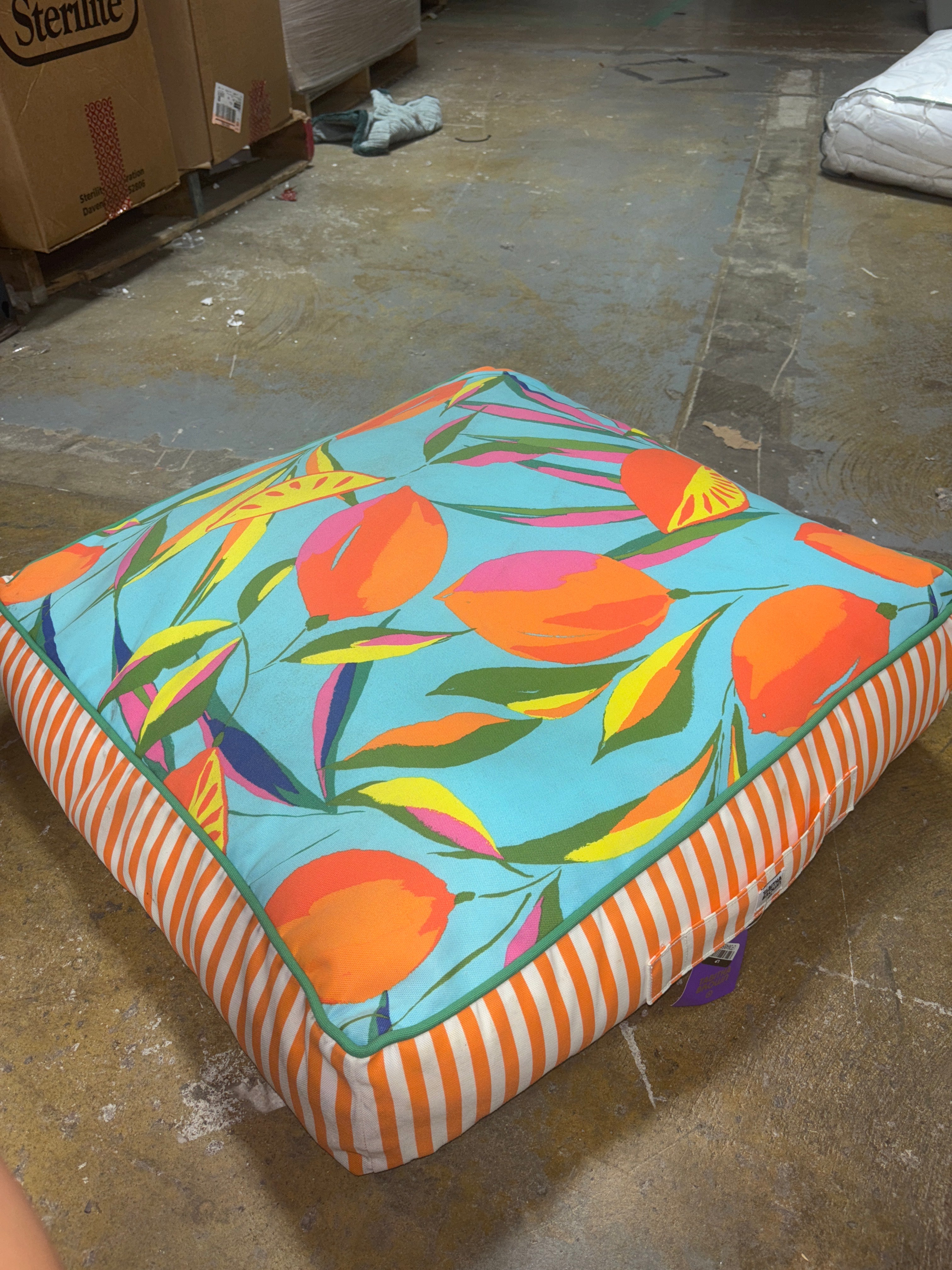 Tabitha Brown Floral Outdoor Large Floor Cushion SHOWROOM ITEM