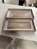 (Set of 2) Brown Wood Decorative Tray with White Wash SHOWROOM ITEM