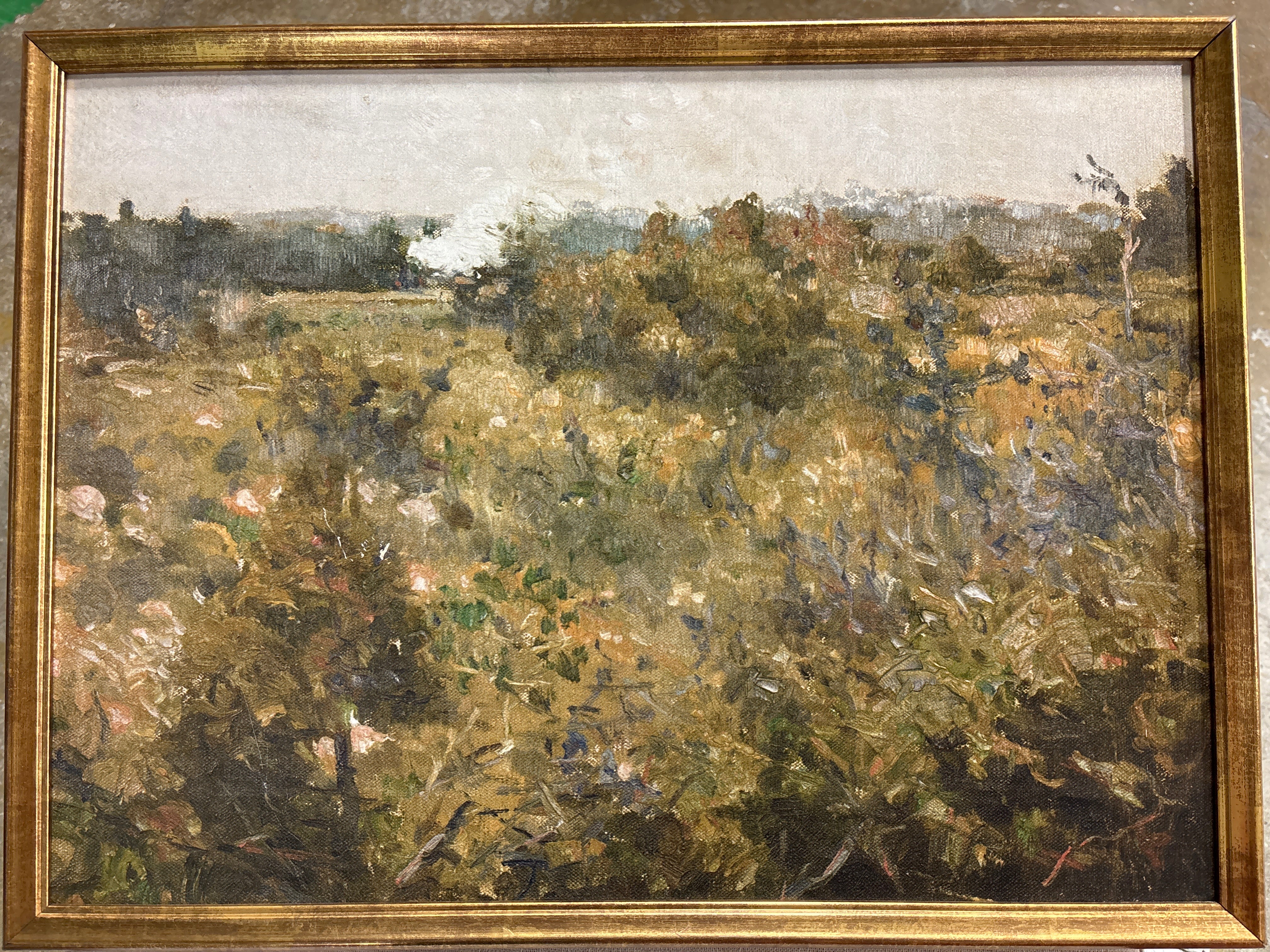 24" x 18" Landscape Study Framed Wall Canvas - Antique Gold SHOWROOM ITEM