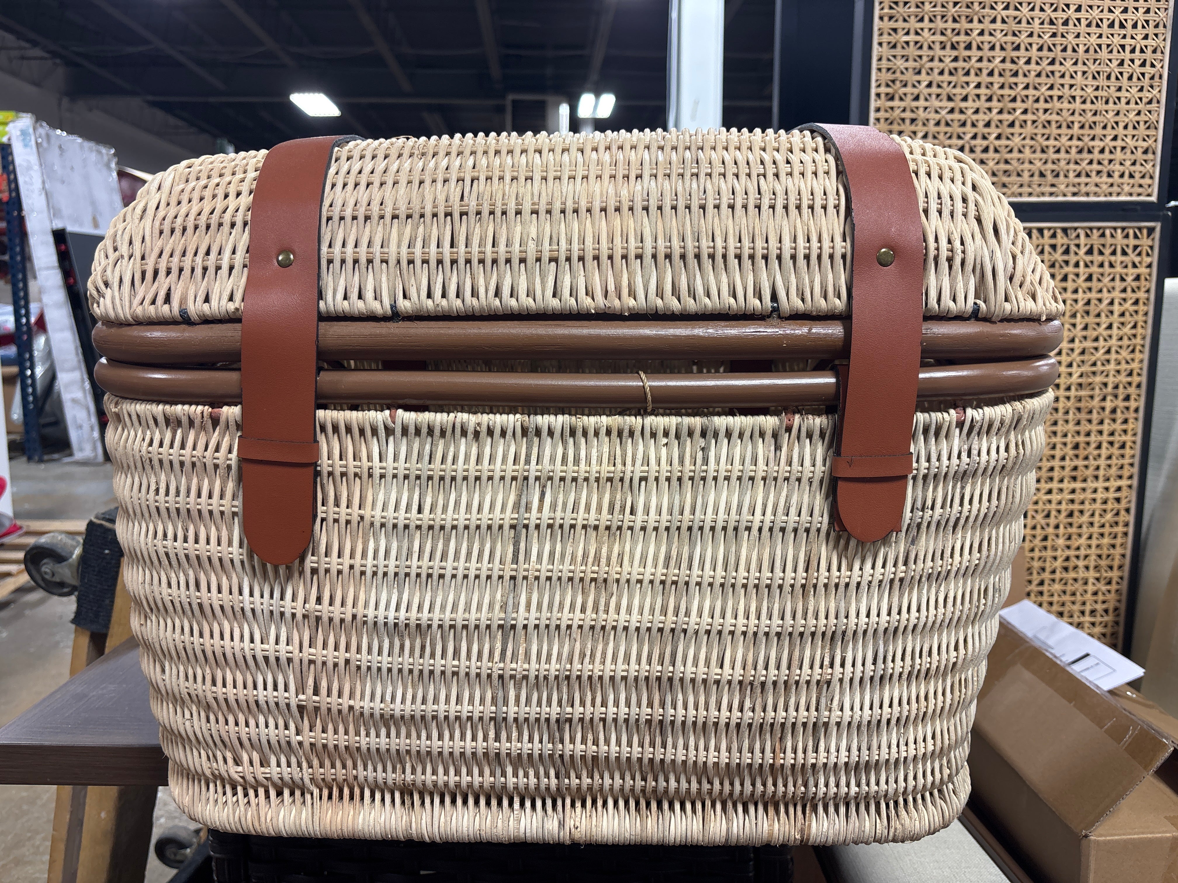 21" Woven Rattan Storage Trunk - Brown SHOWROOM ITEM