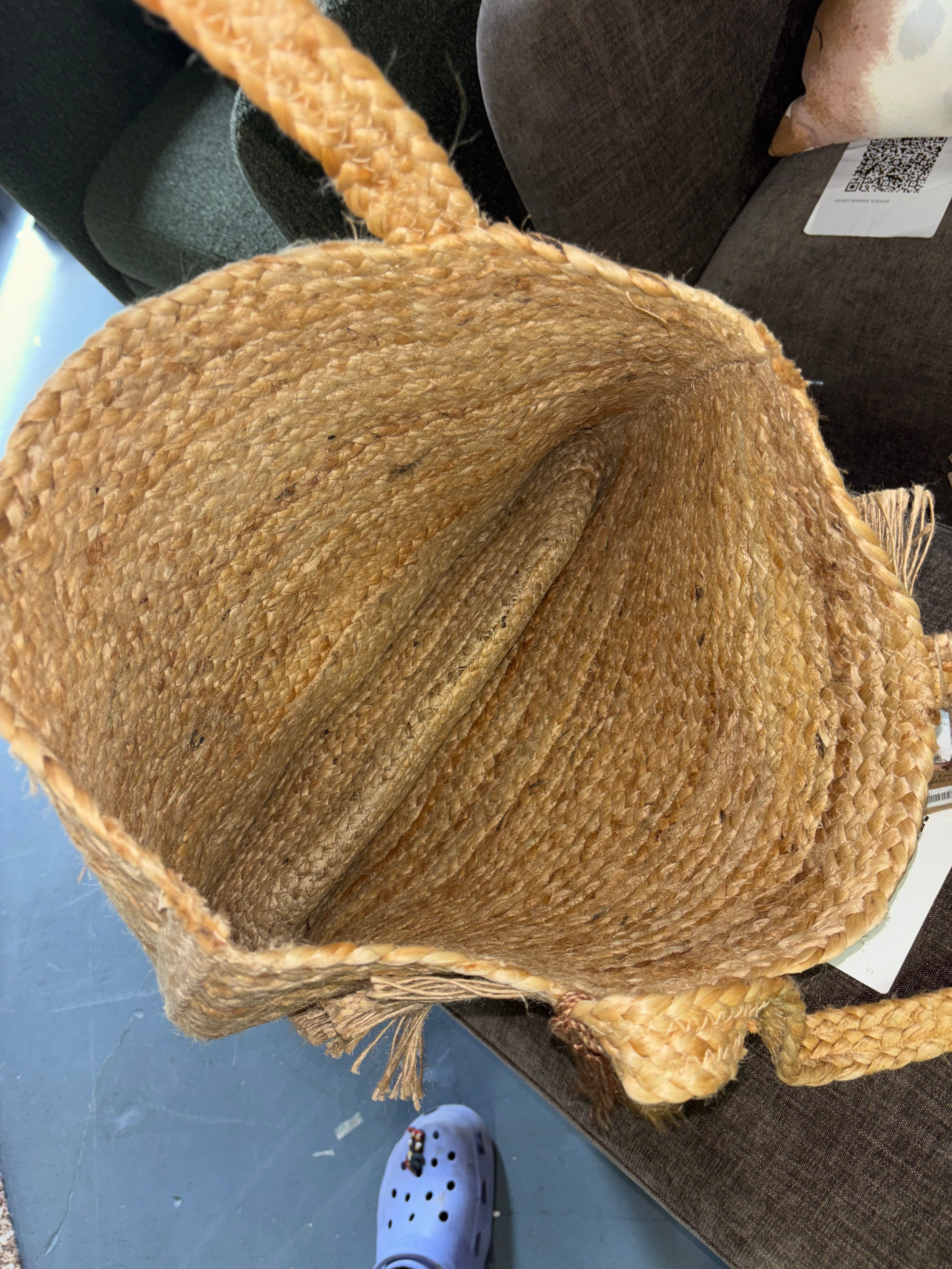 Magid Metallic Leopard Print Natural Straw Jute Tote - Natural/Gold SHOWROOM ITEM