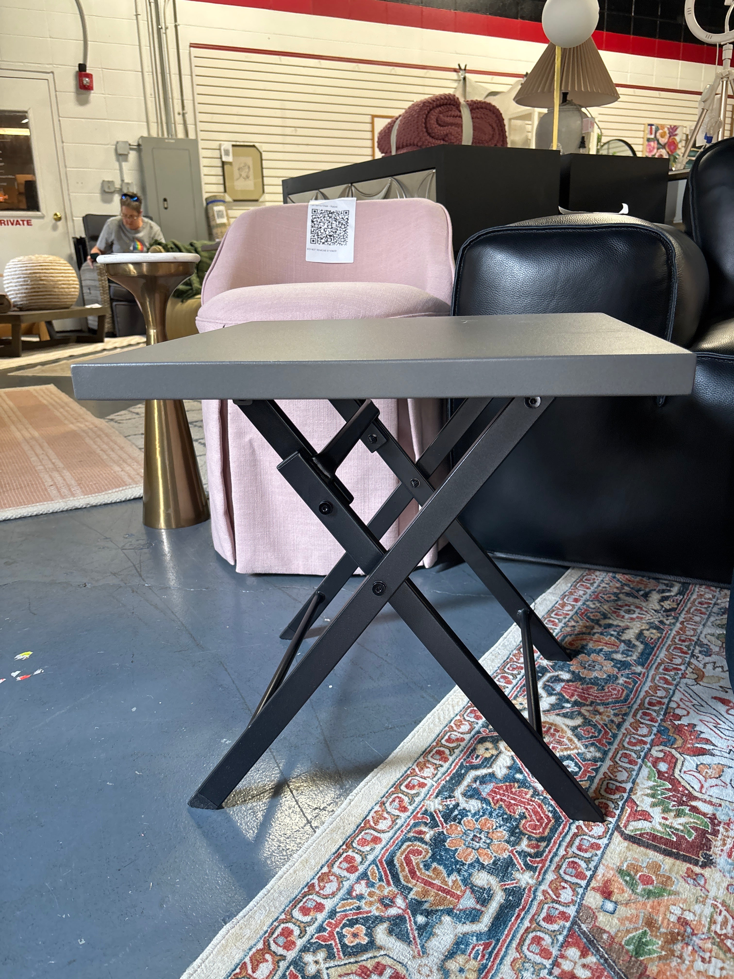 Henning Folding Patio Accent Table - Brown SHOWROOM ITEM