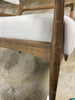 Boucle Upholstered Accent Arm Chair with Brass Details - Natural/Aged Oak SHOWROOM ITEM