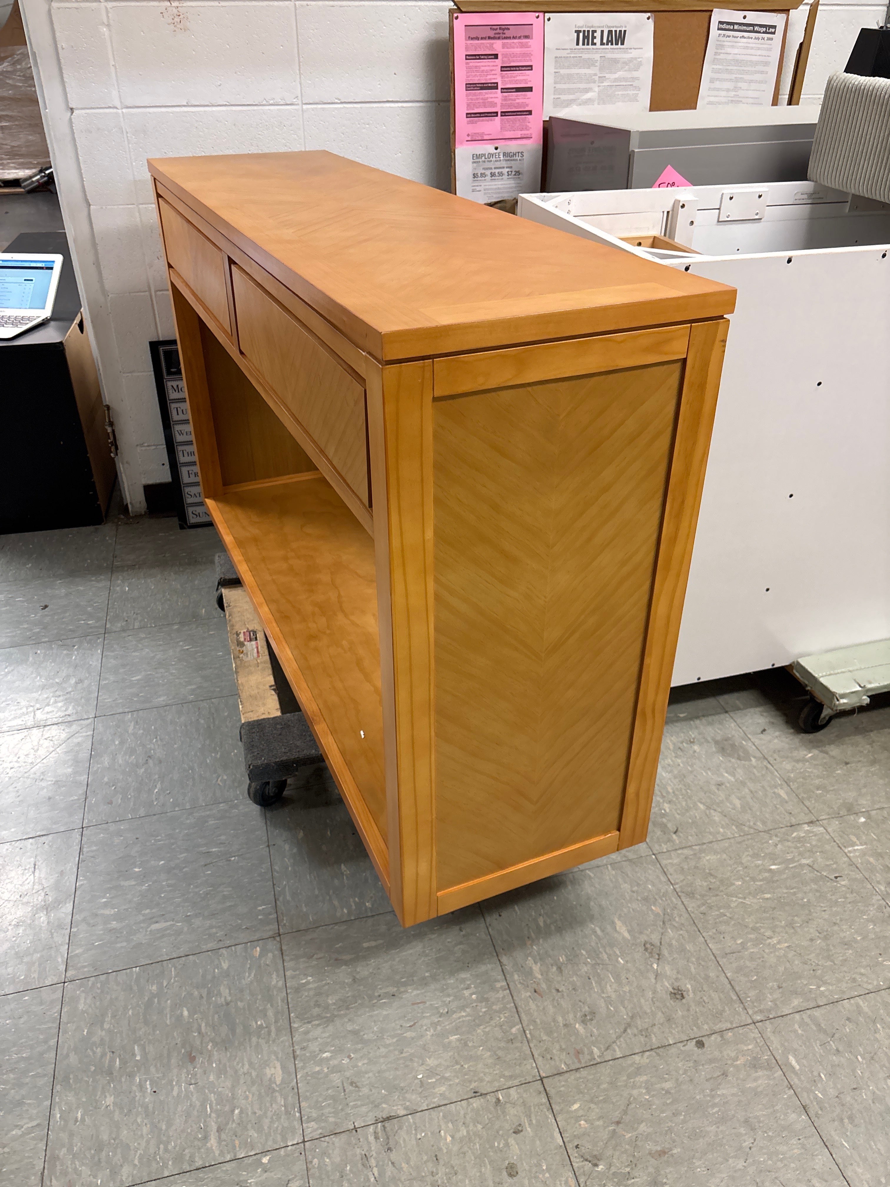 55" Rustic Console Table - Natural SHOWROOM ITEM