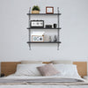 Black Farlan 3 Piece Metal Floating Shelf with Industrial Pipe Shelves