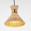 WINGBO Farmhouse Dome Chandelier Natural Material Hand-Woven Hanging Lamp