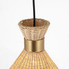 WINGBO Farmhouse Dome Chandelier Natural Material Hand-Woven Hanging Lamp