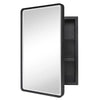 Farmhouse Recessed Metal Bathroom Medicine Cabinets with Mirror - Black