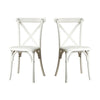 2-Pack Outdoor Resin X-Back Chair Dining Chair, Retro Natural Mid Century Chair Modern Farmhouse Chair, Lime Wash