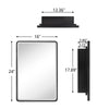 Black Farmhouse Recessed Metal Bathroom Medicine Cabinets with Mirror with Adjustable Tempered Glass Shelves